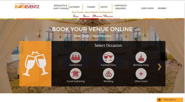 Modern entertainment website development for movies, music streaming and event booking platforms